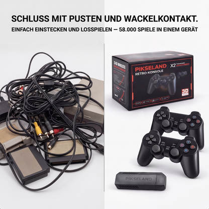 PIKSELAND™ - Konzole Retro Plug & Play + 2 Pady