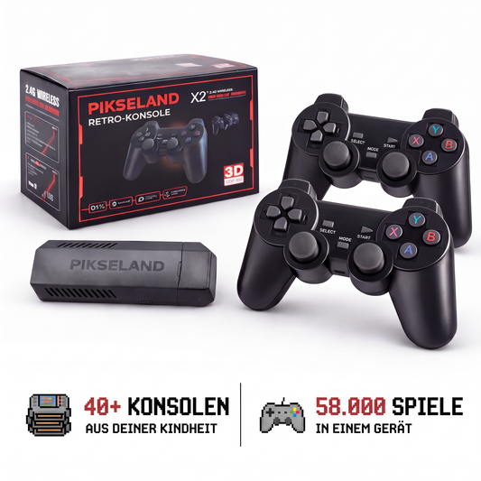 PIKSELAND™ - Konzole Retro Plug & Play + 2 Pady